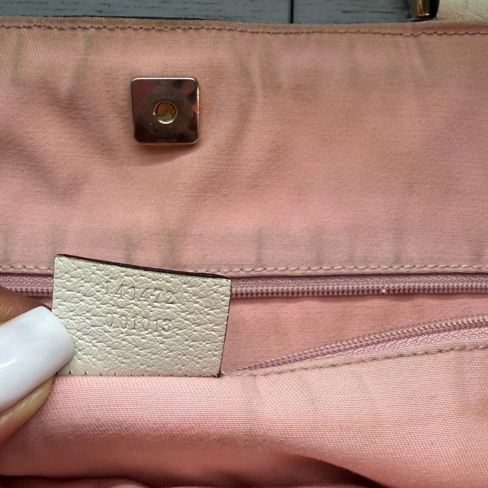 Gucci GG Canvas Tote & Wallet Set Pink Beige Monogram Vintage Luxury Bundle - Picture 9 of 16